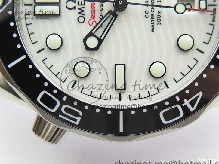 0410 2019 Seamaster Diver 300M OMF Best Edition Black Ceramic White Dial on Black Rubber Strap A WaterResistant 7938